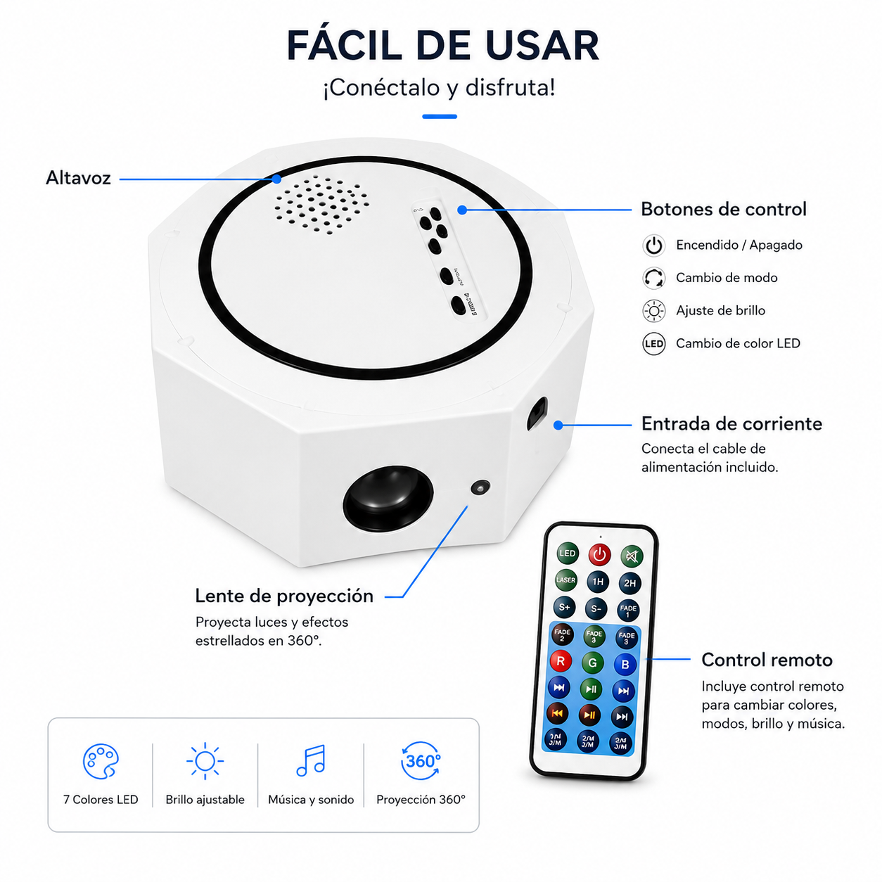 Proyector De Luces Octagonal